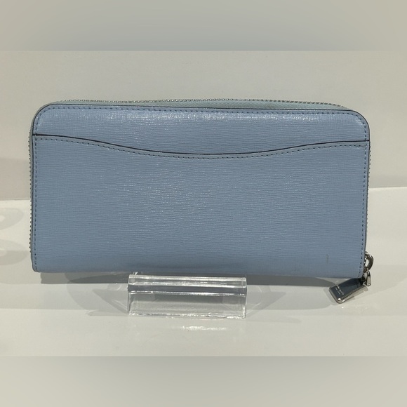 Kate Spade Blue Saffiano Leather zip around Long wallet clutch - Picture 3 of 6